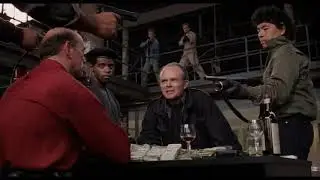Robocop Ruthless Detroit crime lord Clarence Boddicker gets all camp at the sight of guns