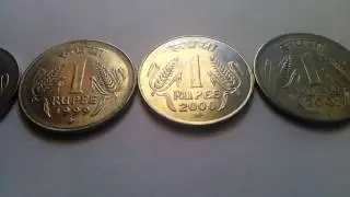 Indian 1 Rupee coin from 1992 to 2016