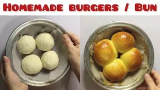 Homemade burgers bun without oven #burger #homemadeburger #bun #recipe #viral #views # virul