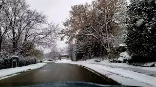 Winter Snowfall Toronto Canada Snow Driving in Beautiful New Year