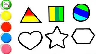 Cute Learn Basic Shapes for Kids Drawing |Painting & Coloring For Kids and Toddlers_ Kids Art