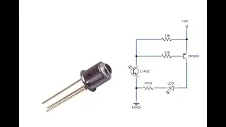 Schematic diagram of an IR detector using a phototransistor