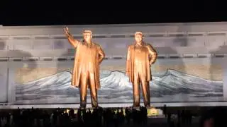 Pyongyang - North Korea - Mansudae hill by night