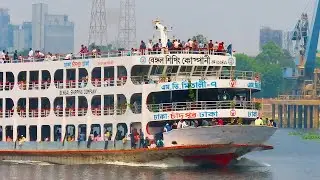 Dhaka to Chandpur Luxurious Cruise Ship MV Mitali-5 | Satisfying ASMR Launch Video Kawsar Collection