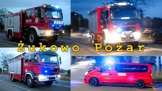 [TRĄBY] Przejazdy alarmowe OSP i PSP do pożaru w Żukowie | Straż na sygnale