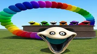 WHAT IF RAINBOW BECAME HUNGRY RAINBOW WORM COLORS ROBLOX IN GARRY'S MOD
