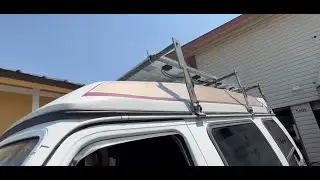 Modifying ladder rack for installing solar on a high top van and failing welder.