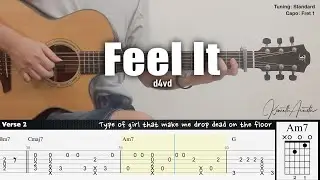 Feel It - d4vd | Fingerstyle Guitar | TAB + Chords + Lyrics