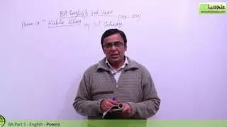 BA poem Kubla Khan Lecture 1 BA Part 1 - BA English Book 1 Poem Punjab University