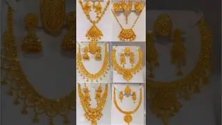 lightweight gold bridal necklace set #shorts #goldjewellery #gold #necklace #trending