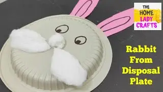 Rabbit from disposal plate#How to make rabbit #Waste matrial art