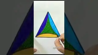 How to Draw Geometric Design in triangle with sketch colour | Easy geometric design drawing