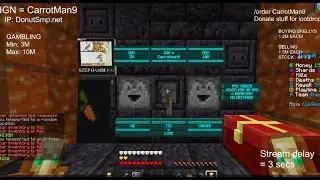 DONUT SMP LIVE! GAMBLING !  BUYING/SELLING SKELLYS! ALSO ACUTIONS ! LOOTDROP MAYBE