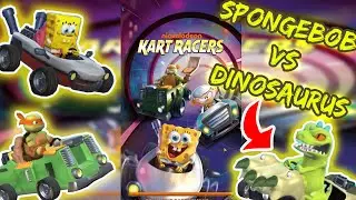 DINOSAURUS VS SPONGEBOB & NINJA TURTLE  !!  NITRO SLIMEE Hijau | Nickledeon Karts Racers Gameplay