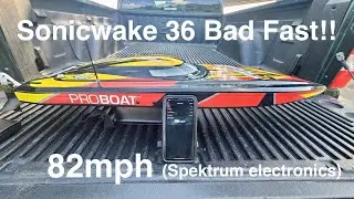 Sonicwake 36 v2 hits 82mph (stock motor & Firma 160 esc) Prop by Dasboata! 🚀😲