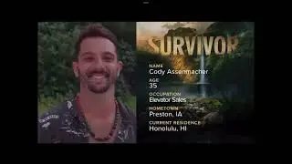 Survivor 43 : meet the 2nd contestant &bull; Cody Assenmacher
