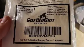 Gorilla Grit Cabinet Door Bumpers - Clear Adhesive Pads for Drawers, Glass Tops, Cutting Boards