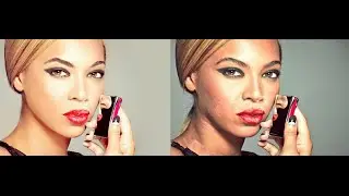 Beyonce's Leaked Photo Before it Could be Retouched before and after