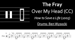 The Fray - Over My Head (Cable Car): Drum Sheet Music Transcription