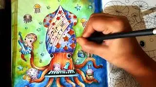 A Million Sea Creatures by Lulu Mayo | Derwent Procolour Pencils | Final Part | #adultcoloring