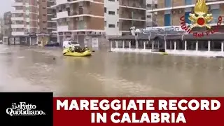 Nubifragi record in Calabria, la mareggiata a Catanzaro costringe le persone ad abbandonare le case