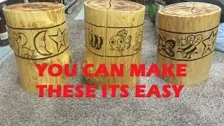 How to make a log stool kids campfire bench chair homemade