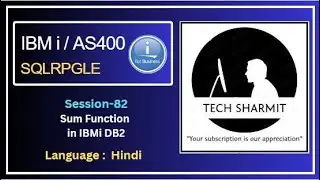 Sum function in db2 sql  | SQLRPGLE | ibmi training | sqlrpgle as400 | db2 | db2 view