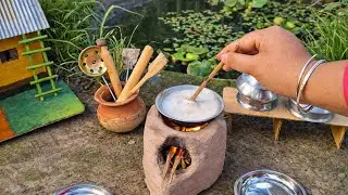 wonderful Mini village house 😱 and mini pond / bangladeshi miniature cooking 