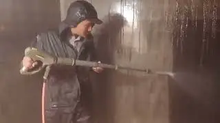 #realvideo graund water store Tank Cleaning water haipressure gun apply