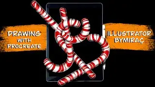 Candy Cane - drawing with procreate, Şeker Kamışı - ipad pro dijital çizim