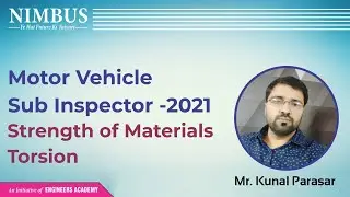 Strength Of Material Torsion | Rajasthan Motor Vehicle Sub Inspector |MVSI 2021 Free Online Coaching