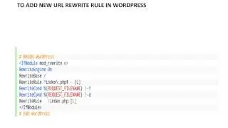 TO ADD NEW URL REWRITE RULE IN WORDPRESS