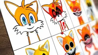 Drawing New Sprunki OC : Shin Tails Phase 1 to Phase 6 | Incredibox Sprunki