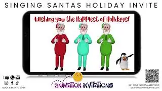 Singing Santas Video Invitation &ndash; Digital Invite for Christmas Parties and Holiday Gatherings