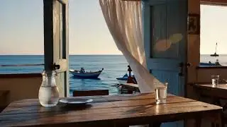 Taverna by the Sea 🌊 Calm Waves & Summer Ambience (No Music)