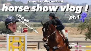 I FELL OFF ?? - jump nee horse show vlog (pt.1)