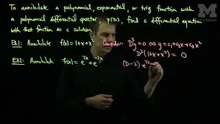 Annihilating Differential Operators for Polynomial, Exponential and Trigonometric Functions