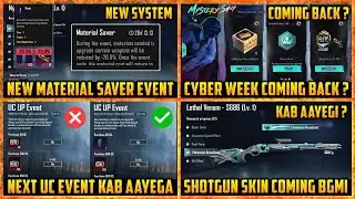🔴 New Material Saver Event in BGMI | UC UP EVENT Kab Aayega ? | Cyberweek Event Coming Back ?