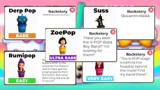 HOW to find ALL NEW 5 BOBAS! Derp Pop, Suss, ZoePop... - Roblox - Find the Boba!