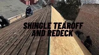 Shingle roof tearoff and redecking