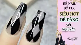 Kẻ nail bố cục siêu hot dễ dàng với mẹo này