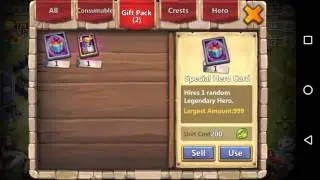 Castel clash legendary hero card