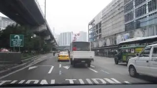Driving on EDSA through Manila, Philippines
