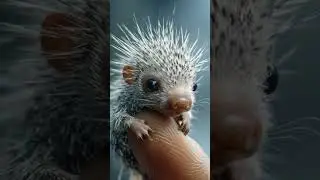 A Tiny Baby Porcupine on a Fingertip #porcupine #porcupette #tinyanimals #cute #fyp #shorts