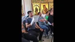 The PaTRAM Institute Male Choir Singing at the Nikolsky Monastery in Saratov, Russia in 2019