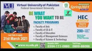 VIRTUAL UNIVERSITY SPRING 2021 Admission