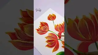 VERY Easy Red flowers painting #artwork #flowershorts #art