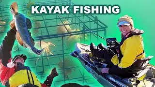Рыбалка с каяка: морской окунь и краб Дандженесс с захватывающим спуском на воду с берега | Bad A...