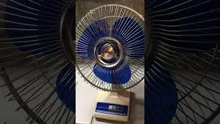 Vintage Galaxy desk fan with blue blades