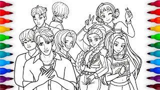 KPop Demon Hunters Coloring Pages - Boys and Girls / How to Color Kpop Characters